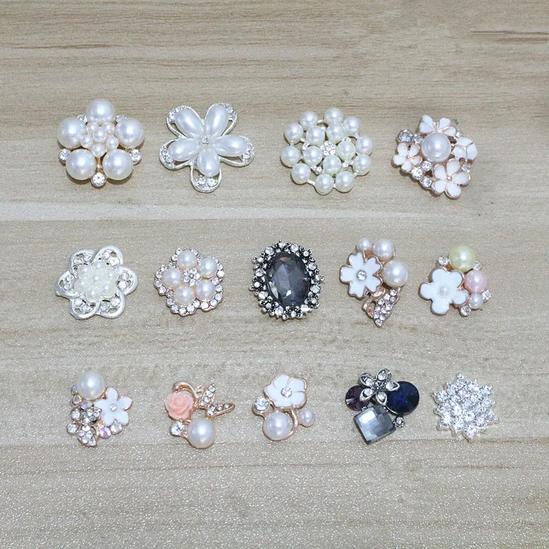 14 шт./лот серебро/золото сплав основа стразы жемчуг украшения для волос бант