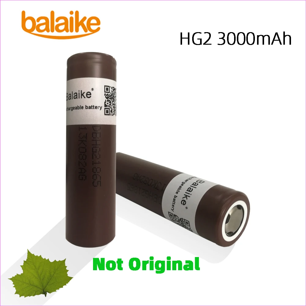 Balaike 1/2/4/6/8/10 шт Высокая емкость 3 7 V аккумуляторная HG2 18650 li на 3000 мАч для зарядки