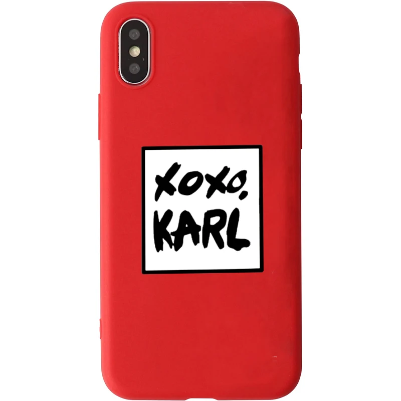Karl Lagerfeld карамельный цвет чехол для телефона TPU iPhone 7 8 XS XR XSMAX красный желтый