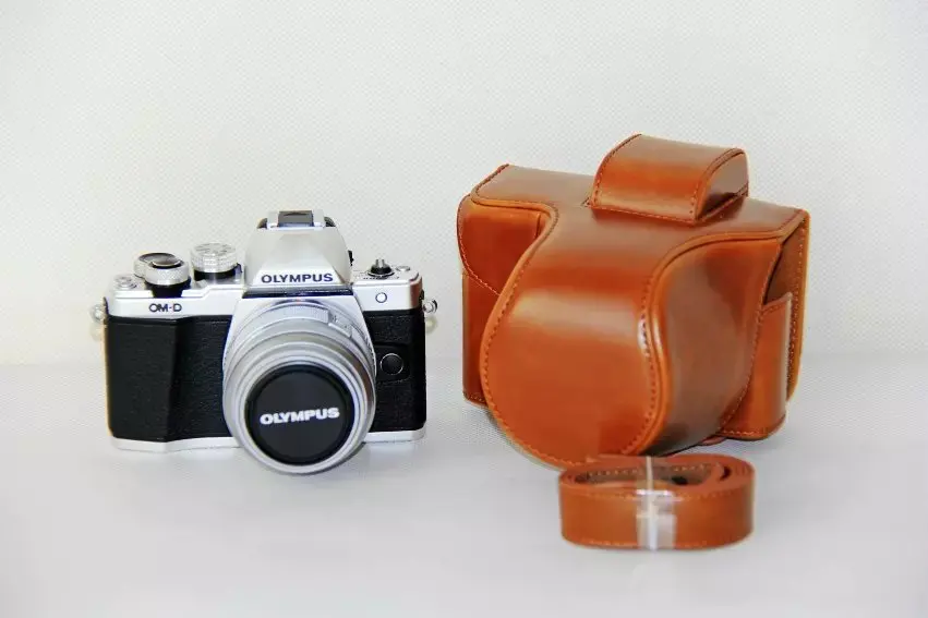 Чехол из искусственной кожи для камеры Olympus OM-D E-M10 Mark III EM10II EM10 III E-M10III - Цвет: Коричневый