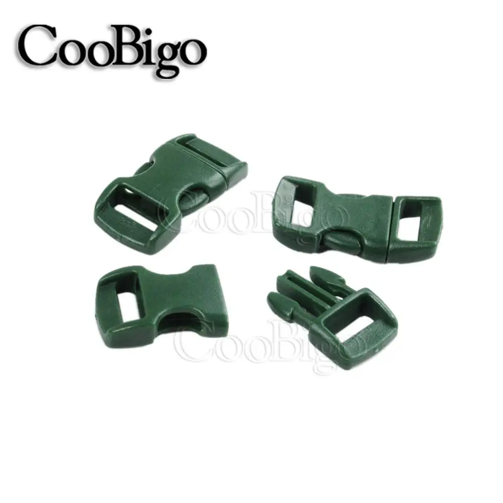 MilitaryGreen 50 шт. парашютный 550 шнур Паракорд Браслет цветной 3/" боковая пряжка изогнутый ошейник для домашних животных ремень для отдыха на природе DIY ремесло - Цвет: MilitaryGreen