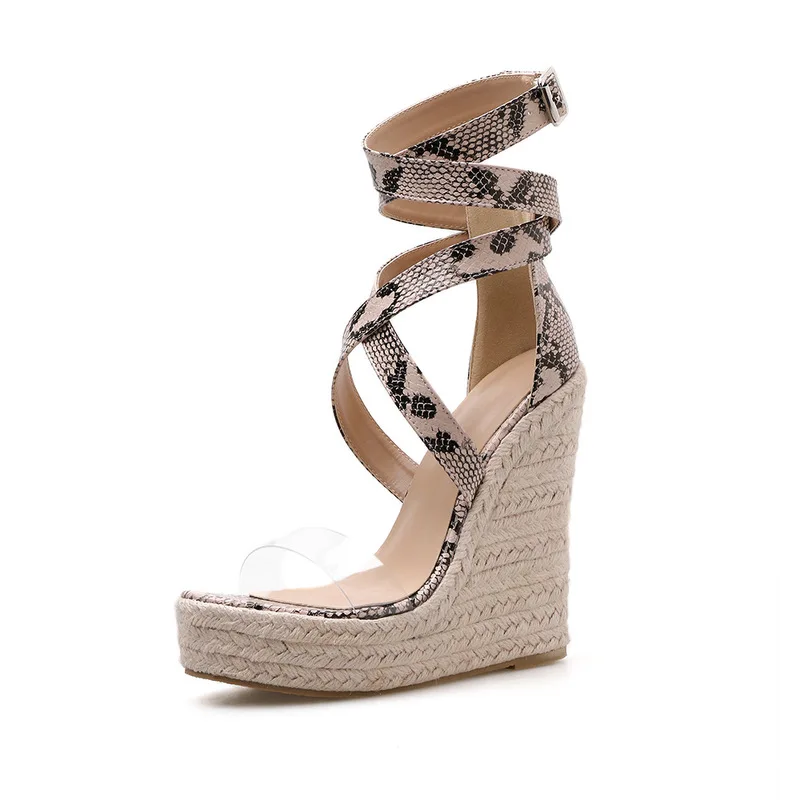 

Summer Women Platform Sandals Gladiator Fashion High heels Wedges Espadrilles shoes Ladies Open toe Sandals Serpentine