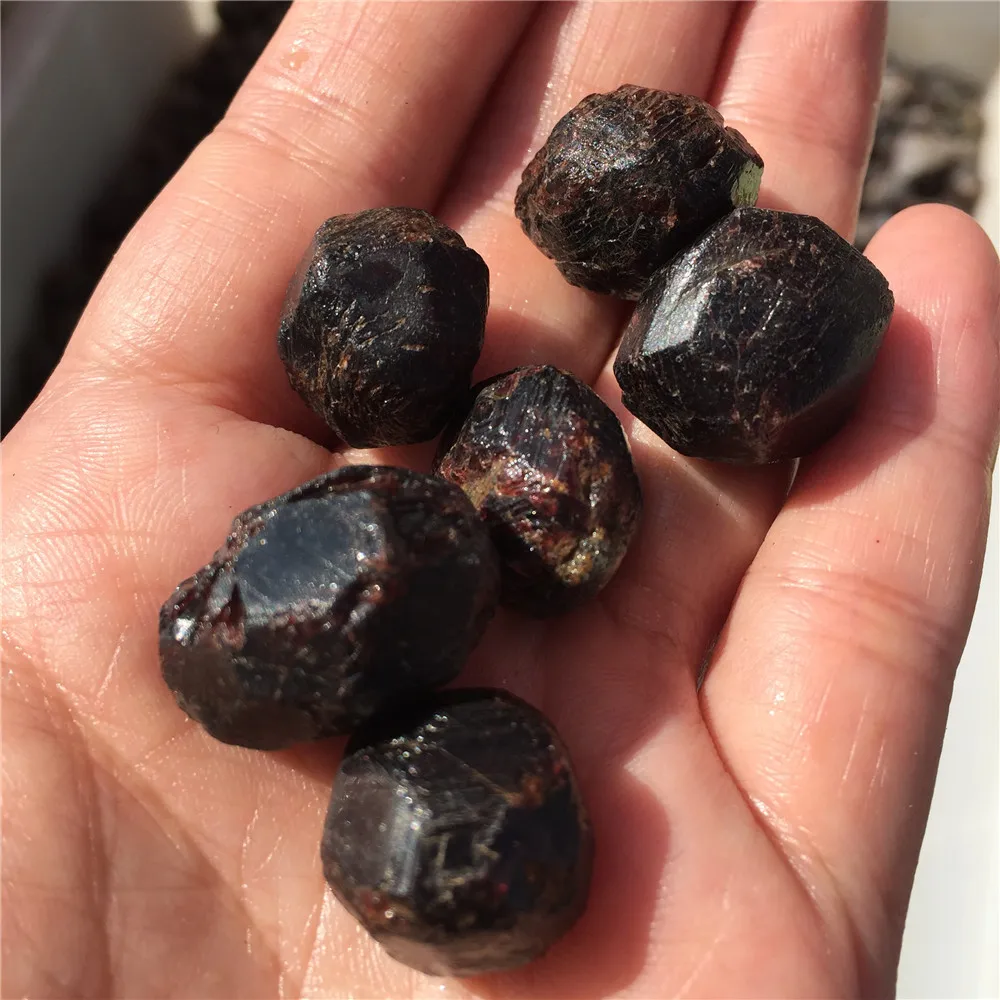 6 шт. натуральный гранат кристаллический камень сырье оригинальный красное вино