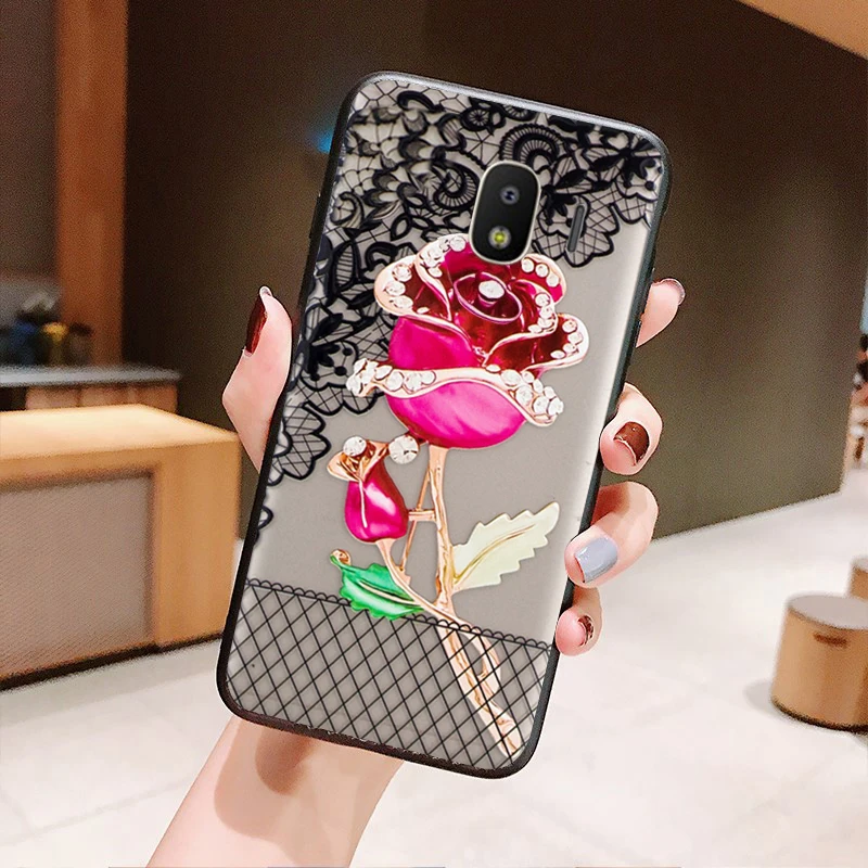 YueTuo чехол для samsung Galaxy J4 Plus 2018 J 4 J4plus роскошный 3d Жесткий ПК мобильного телефона с