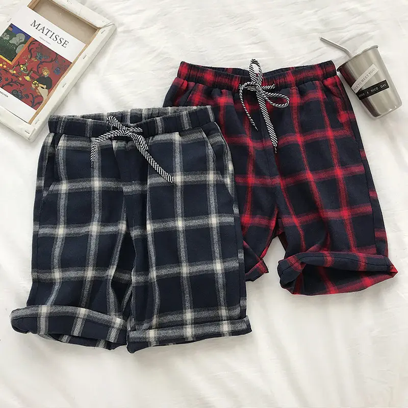 Мужские шорты на завязках Modis повседневные Прямые спортивные до колена в клетку