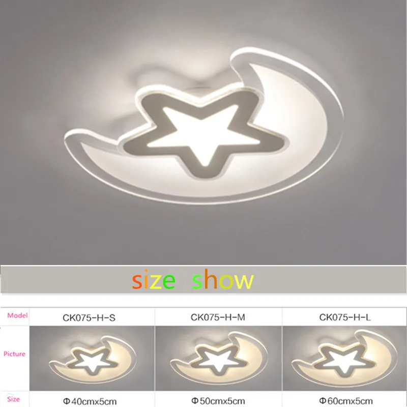 Ultra-thin modern minimalist led star-moon bedroom ceiling lamp creative boy girl baby child room lights 110V 220V | Лампы и освещение