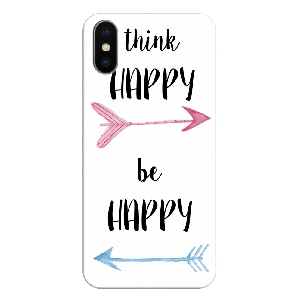 Силиконовый чехол Think happy be Inspirational Quote для Huawei Honor 8 8C 8X 9 10 7A 7C Mate 20 Lite Pro P Smart Plus |