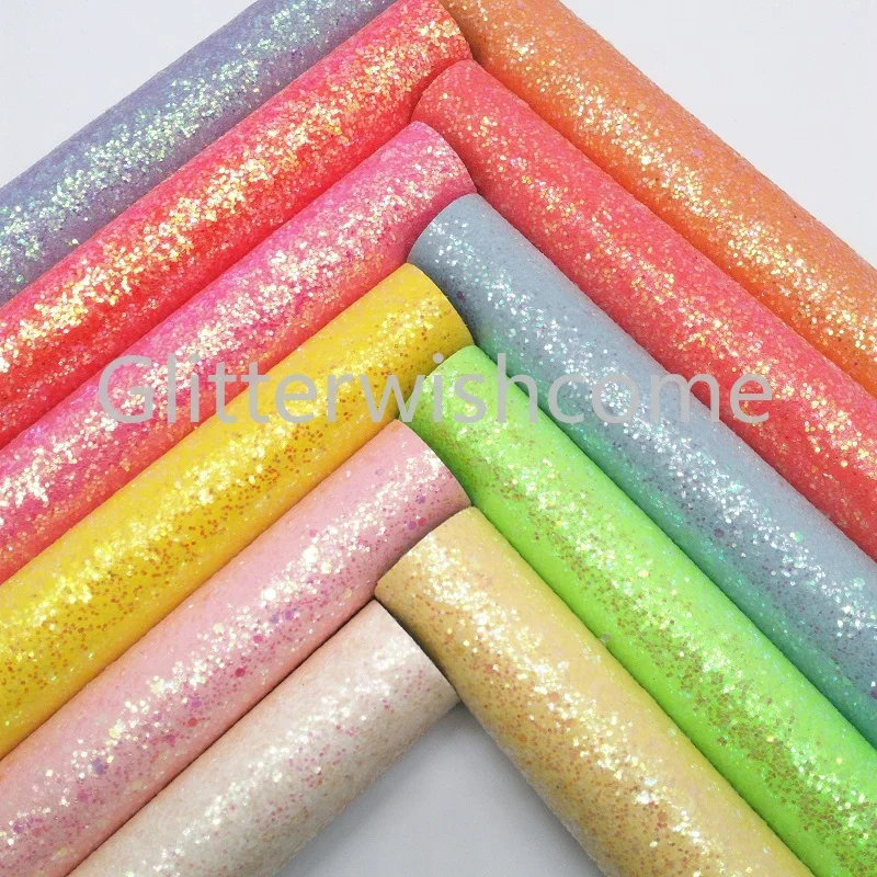 Ткань Glitterwishcome 21x29 см Размер A4 винил для бантов флуоресцентная блестящая кожа