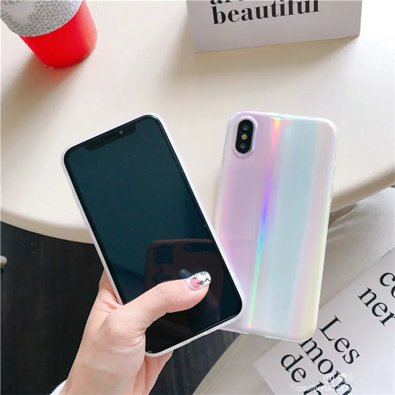 Роскошный lovecom лазерный чехол для iPhone 11 Pro Max XS XR XS Max X, 6, 6 S, 7, 8plus, Аврора узор противоударный мягкий чехол IMD чехол-накладка для телефона