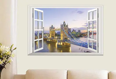 Новое поступление Лондонская башня мост окон настенная наклейка виниловая