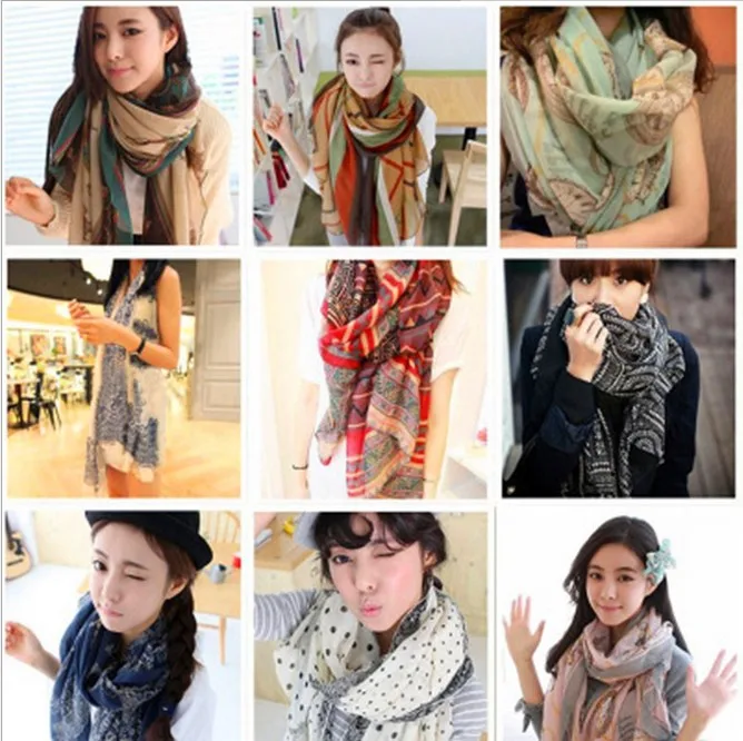 Женский дизайнерский длинный шарф на осень и зиму накидка с двойным синим белым