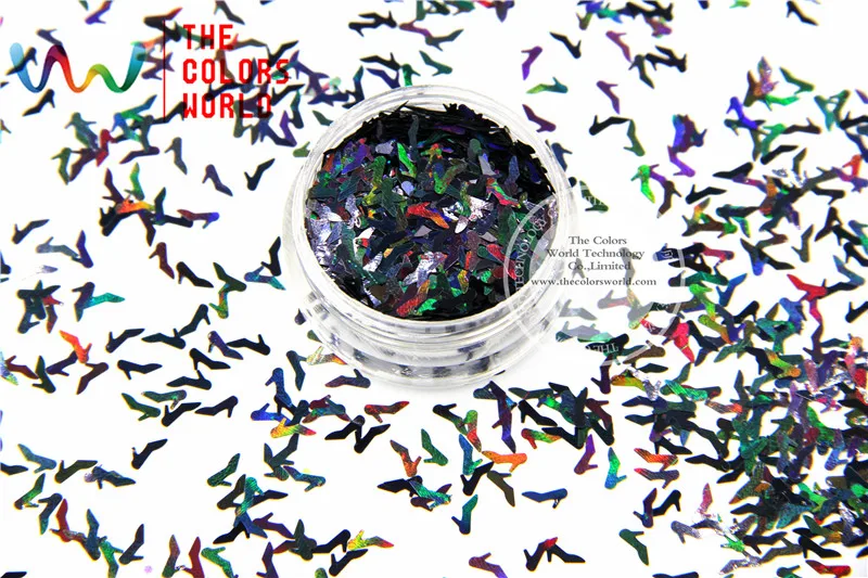 

TCA1000 Laser Black Color Cinderella’s slipper High-heeled shoes 6MM Nail Art Glitter Specular luster Art decoration others
