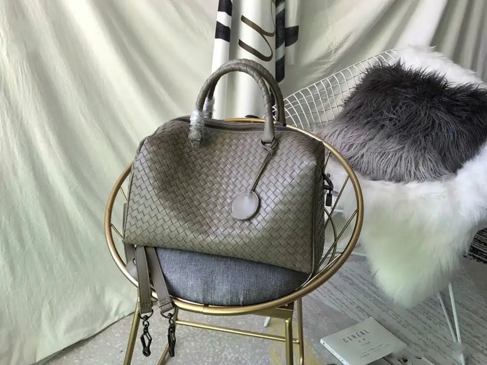 Плетеные дамские сумочки из овечьей кожи Женская Повседневная сумка-мешок