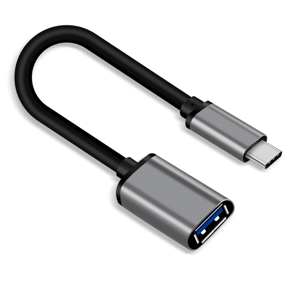 Grey C-3.0 Female OTG алюминиевый USB-C кабель адаптер Тип C к USB 3,0 A Женский OTG USB C адаптер для samsung Xiaomi MacBook подключение USB диск - Цвет: Grey C-3.0 Female