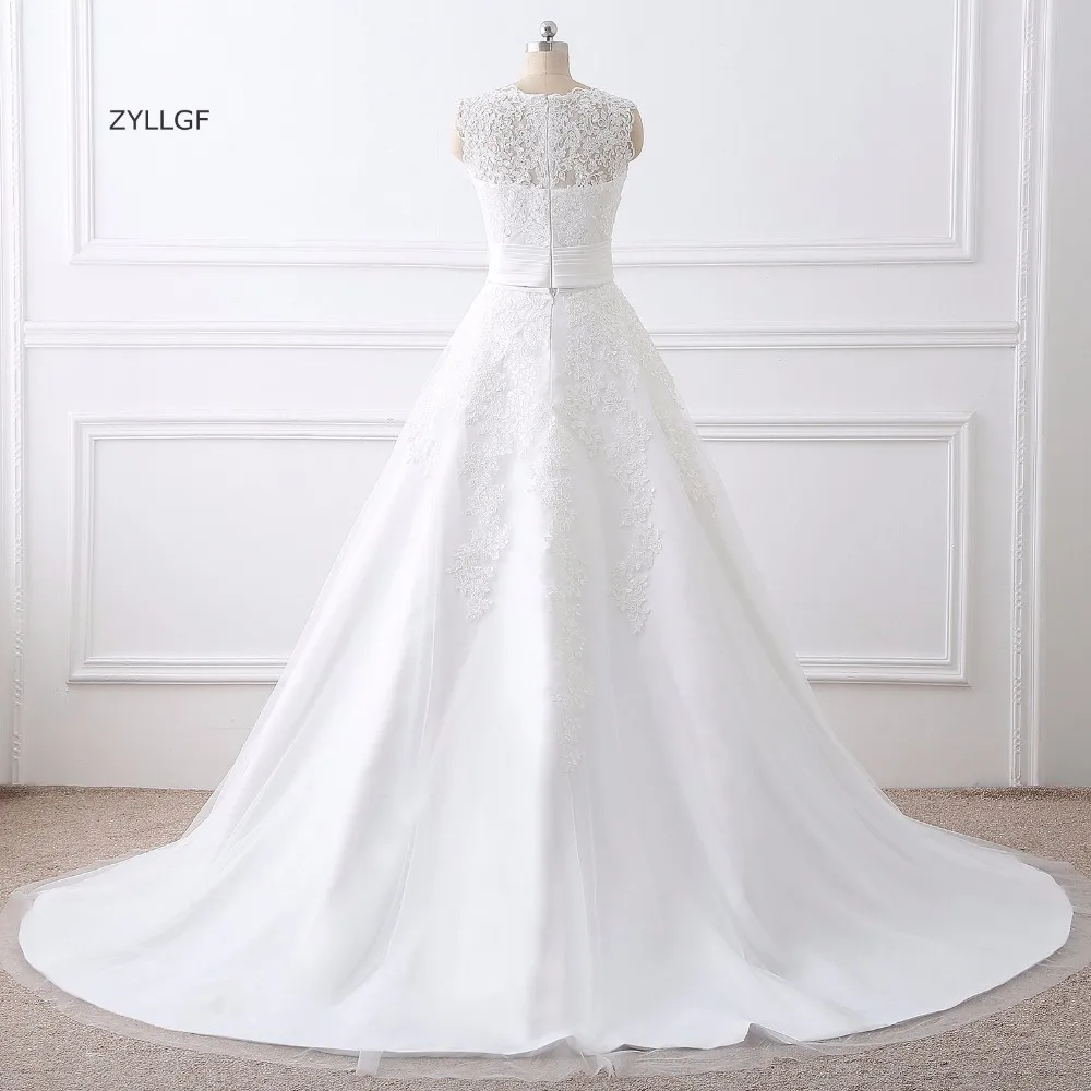ZYLLGF Vestido De Noiva 2 Em 1 летние свадебные платья кружевные фатиновые Para Casamento для