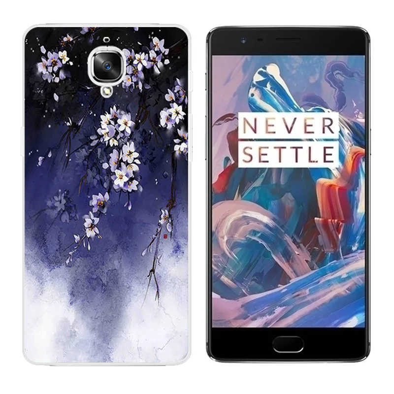 for Oneplus 3/3T Case 5.5&quot Protective Back Phone Cover 3T Botanic Printing Coque Oneplus3 Three Fundas |