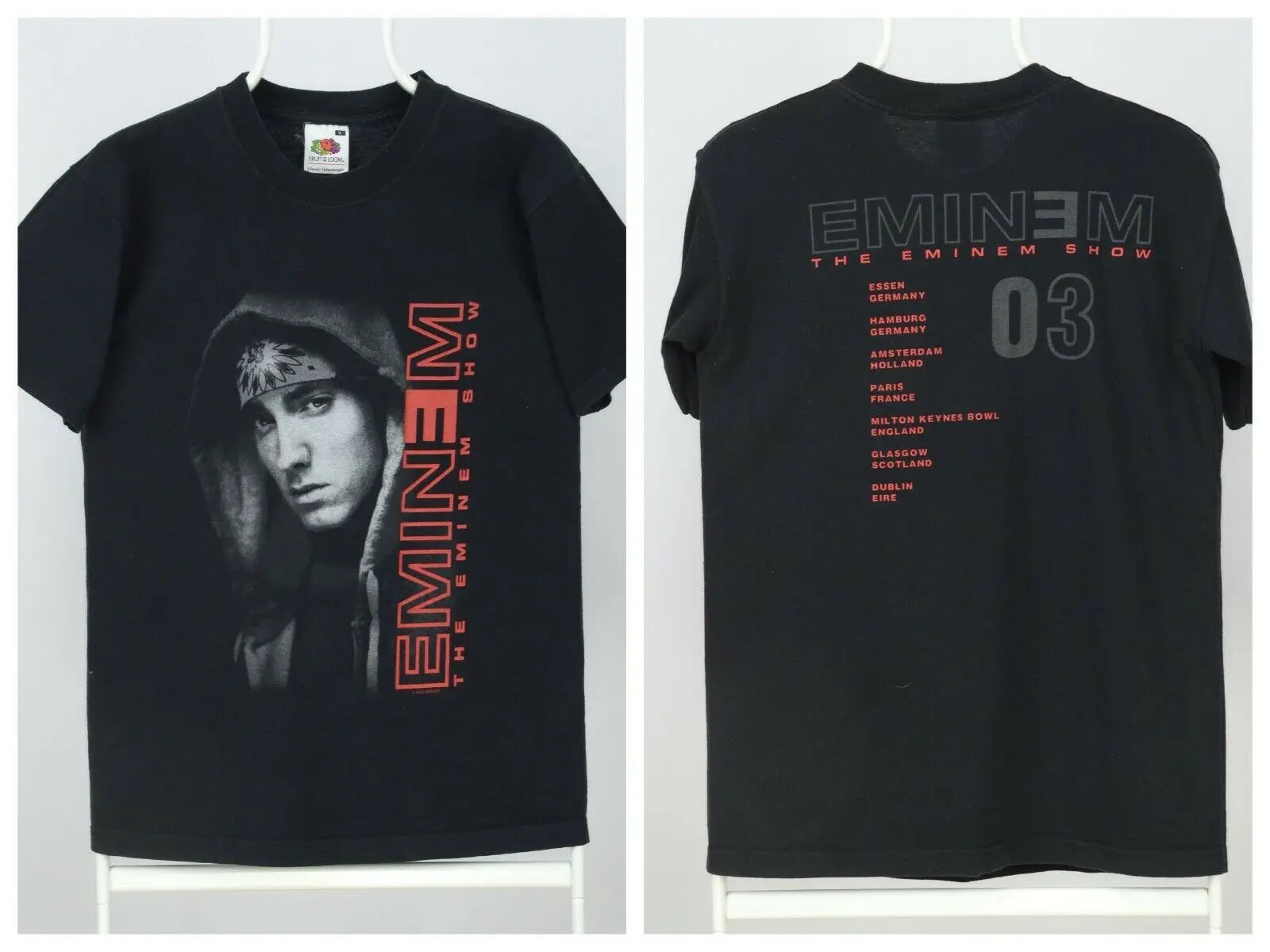 Винтажная Футболка 2003 Eminem Show Tour черная футболка с рисунком фруктов ткацкого