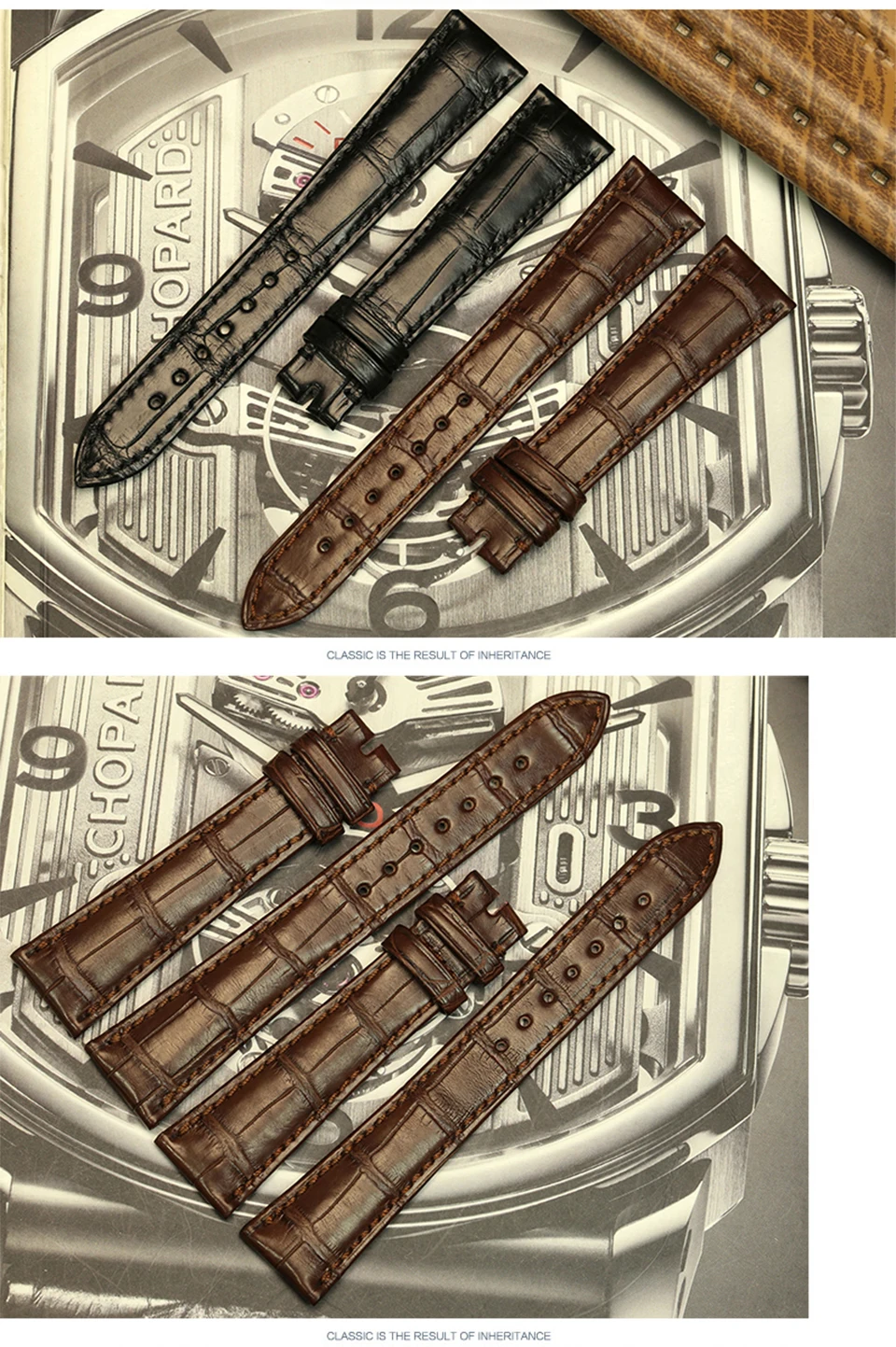 Pesno для Breguet ремешок черный коричневый кожа аллигатора часы группа женщин смотреть аксессуары 18 мм