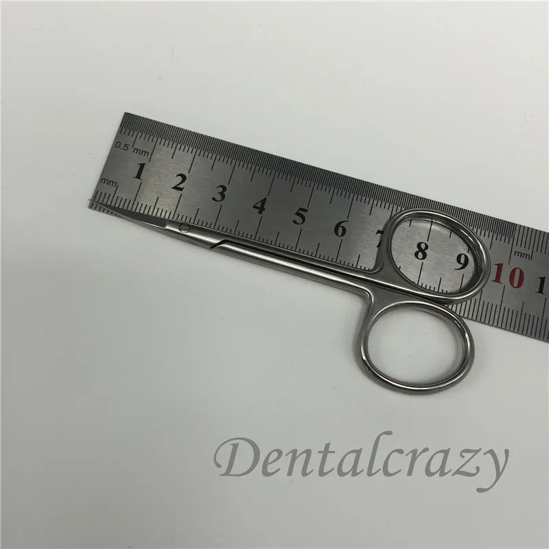 Curved Кольцо из нержавеющей стали ножницы Косметический Пластиковый хирургический инструмент с двойным глазом офтальмологические рабочие ножницы - Цвет: Curved