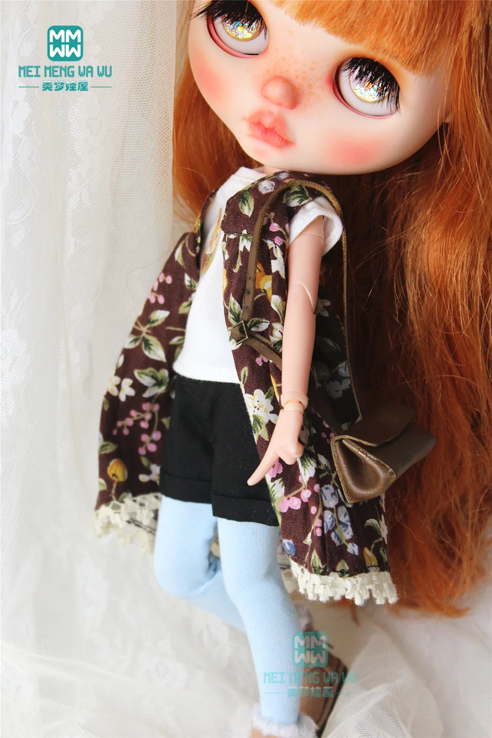 1 шт. модная одежда Blyth doll шорты с отворотами черный джинсовый клетчатый хаки для