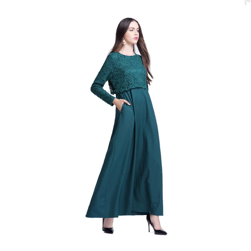 Мусульманское женское хиджаб с длинными рукавами платье макси abaya Jalabiya исламское женское поддельное платье из двух частей одежда халат кафтан марокканский CN-094