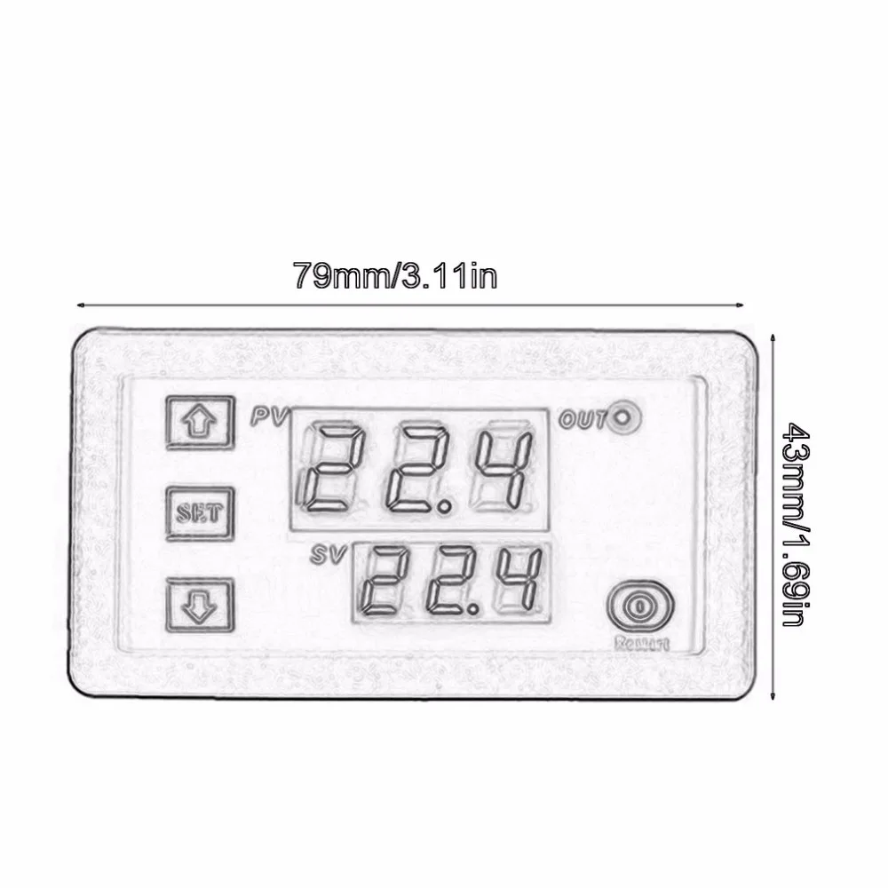 

W3230 Temperature Controller Thermostat Dual LED Digital Temperature Regulator Detector Temp Meter Heat Cooler