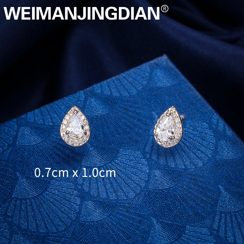 WEIMANJINGDIAN Halo Каплевидная форма кубический цирконий Фианит циркон кристалл серьги