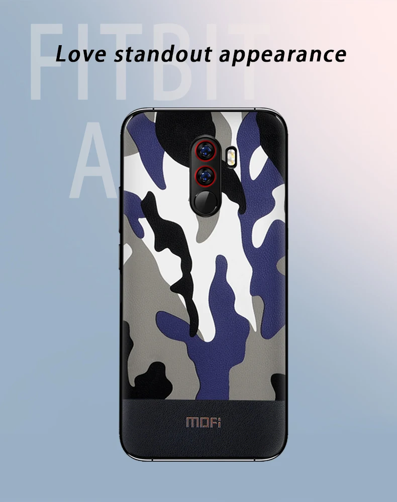 Чехол камуфляжной расцветки для xiaomi pocophone F1, стильный кожаный чехол pocophone F1, задний Чехол, чехол poco F1