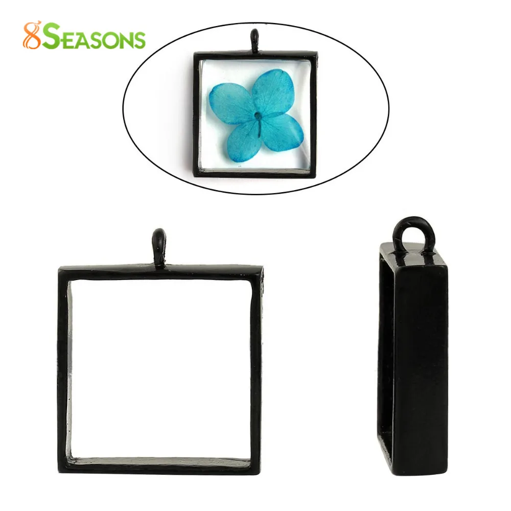 8 сезонов цинковый сплав открытый задний ободок подвески для смолы квадратный