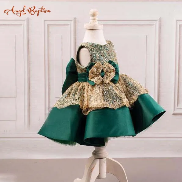 Новинка 2019 изумрудно-зеленое и Золотое кружевное вечернее платье для выпускного