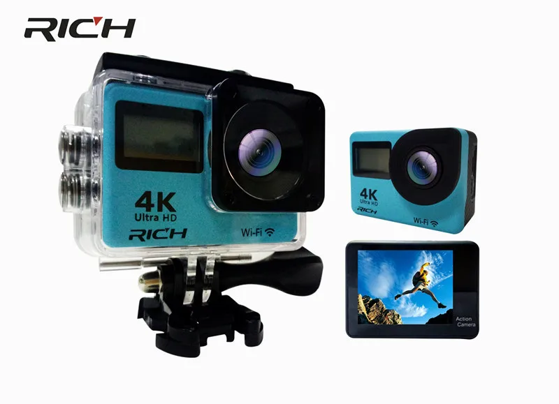 Спортивная камера RICH H1 F65R Allwinner V3 2 0 дюйма с двойным сенсорным экраном Экшн Wi Fi 170D