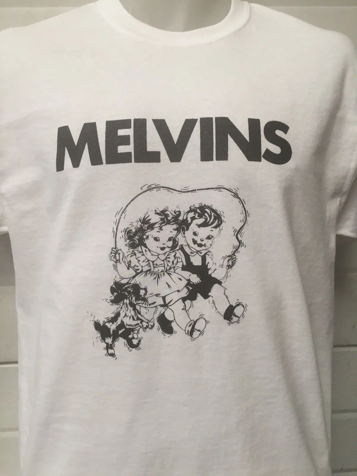 MELVINS GLUEY крыльцо лечение белая футболка король buzzo jesus ящерица killdozer летняя Мужская