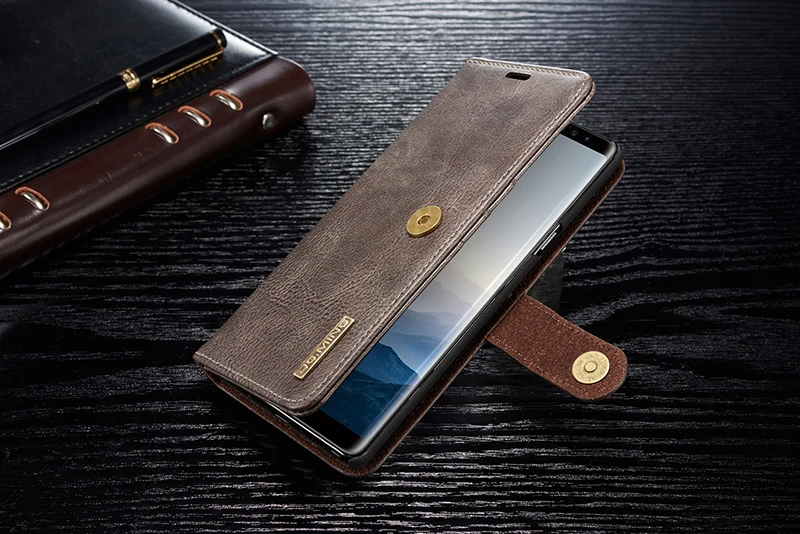 Роскошный чехол из натуральной кожи для S10 Plus E Магнитный чехол съемный для samsung Galaxy Note 10 9 8 S9 S8 S10 Plus A6 A7 A8