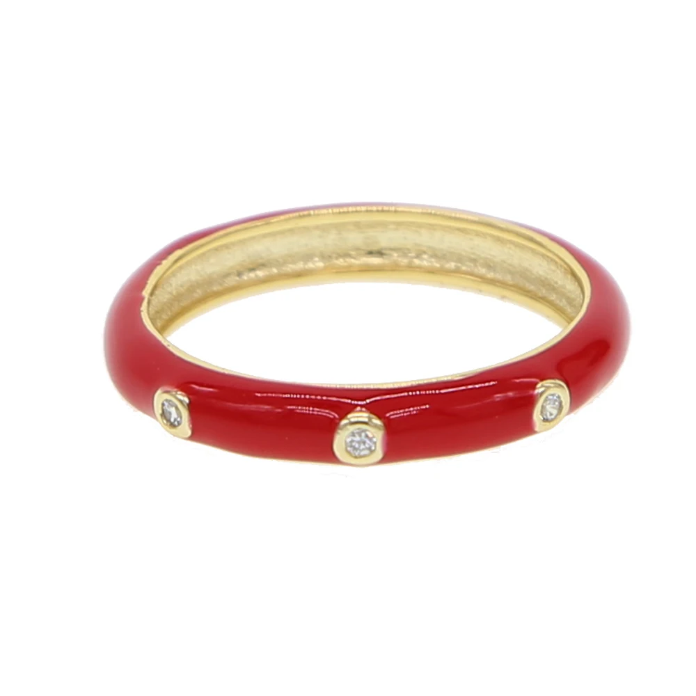 Женское кольцо золотого цвета белое/синее/черное/красное обручальное с эмалью