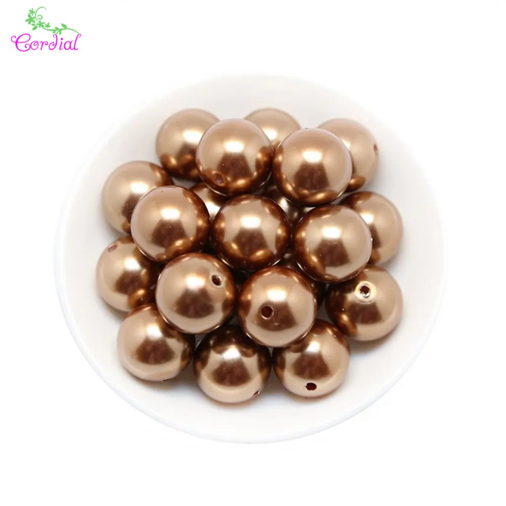 A45 Light Brown Модные ювелирные изделия, аксессуары, выберите цвета и размер 6 мм-28 мм, акриловые жемчужные бусины ABS, массивные бусины для ручной работы, ювелирные изделия DIY - Цвет: A45 Light Brown