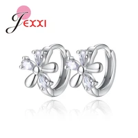 elegant flower shape earrings 925 sterling silver luxury women wedding engagement dance party accessory top sale