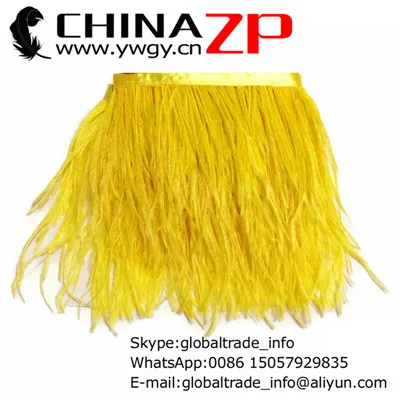 Yellow CHINAZP завод 1 ярд в длину перо ширина "-6"(12,5 см-15 см) Высокое качество страусиное перо отделка ленты Ткань Пояс - Цвет: Yellow
