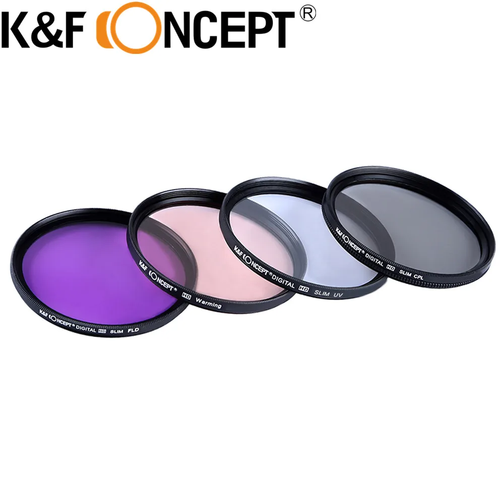K & F CONCEPT 52 мм 58 67 UV CPL FLD согревающий фильтр объектива сумка для фотоаппарата nikon
