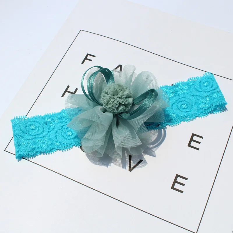 2018 Promotion 12pcs/lot gause Flower with hollow out rose lace Headband Girls dress up gift 6color in stock | Детская одежда и