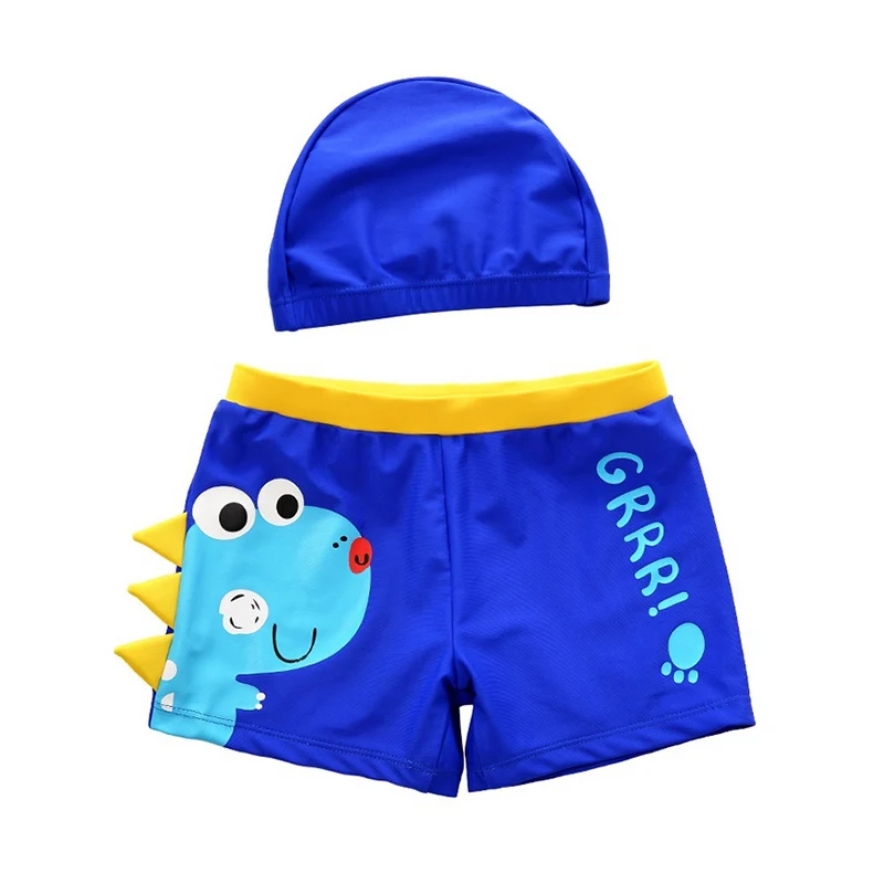 Baby Boy Swimming Trunks Cartoon Dinosaur Bathing Suit Children Swim Shorts Kids Beach Swimwear Pool With Cap |