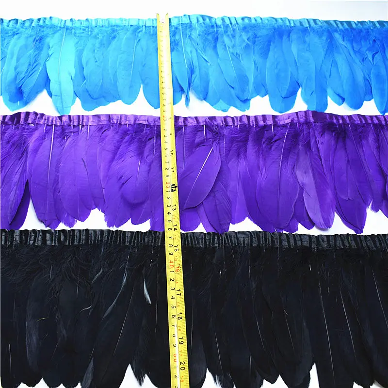 Top High quality Natural dyeing Real Goose Feather Trims 2 Meter/lot DIY for Dress Skirt Cloth Belt decorative Clothing Plumes |