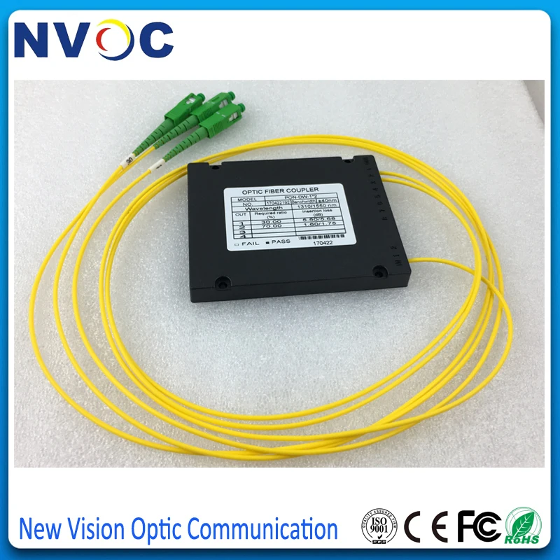 1310 нм двойное окно 30/70 соотношение SC/APC ABS Box тип 1x2 FBT Волоконно оптический