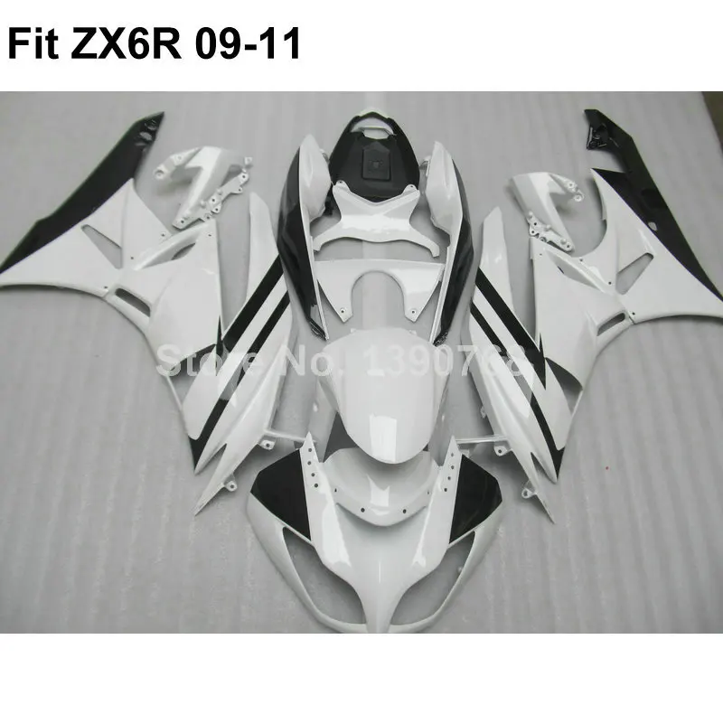 Обтекатель мотоцикла комплект для Kawasaki Ninja белый 636 ZX6R 09 10 11 обтекатели ZX 6R 2009 2010 2011