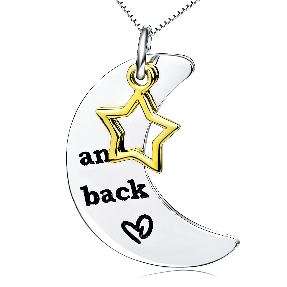 AOBOCO 925 пробы Серебряное золотое ожерелье с подвеской в виде звезды и сердца