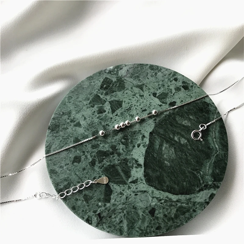 Переводные бусины Простое Элегантное женское ожерелье с серебряной цепочкой до