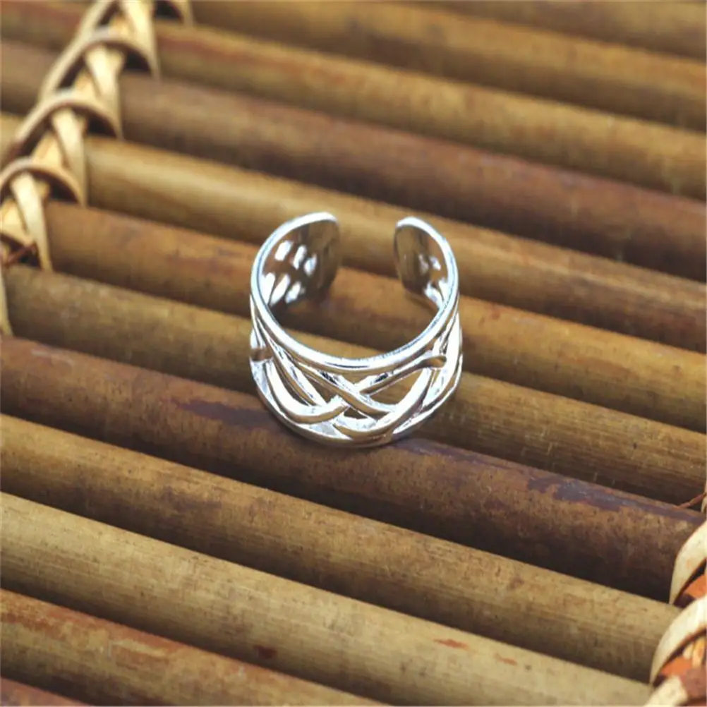 Кольцо на палец для женщин регулируемое кольцо из сплава цинка с серебряным