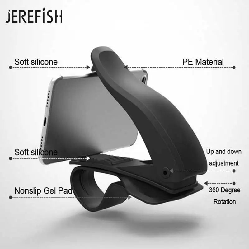 JEREFISH нескользящий Автомобильный держатель для телефона с вращением на 360
