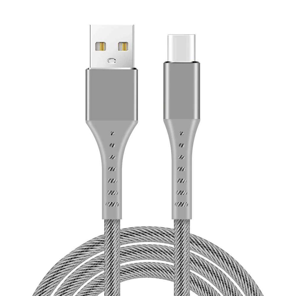 Дата USB-C мобильный телефон быстрое зарядное устройство тип-c кабель для samsung Galaxy S10 S9 S8 Plus HUAWEI P20 P30 Lite P20 Pro происхождения провода шнур - Цвет: Серый