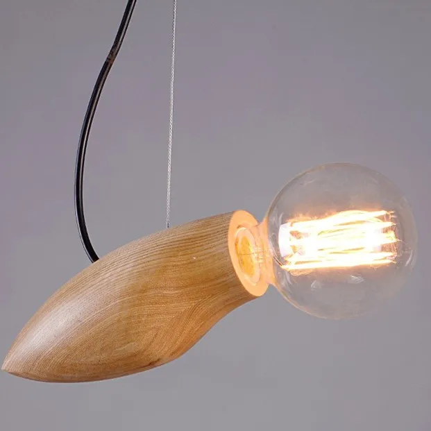 Современный скандинавский бревно-резной деревянный подвесной светильник резьба