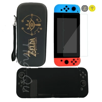 F 7 в 1 для Nintendo Switch NS консоль сумка для хранения из закаленного стекла протектор экрана+ силиконовый чехол для контроллера Joy-Con - Цвет: F